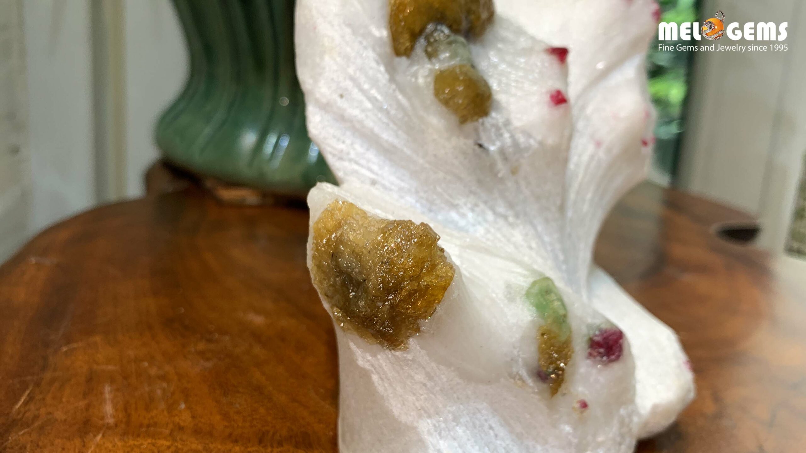 Cây Tinh Thể Đá Quý Spinel, Amazonite, Clinohumite từ Lục Yên CDQ53 16 Cay tinh the da quy tu nhien luc yen CDQ53 14