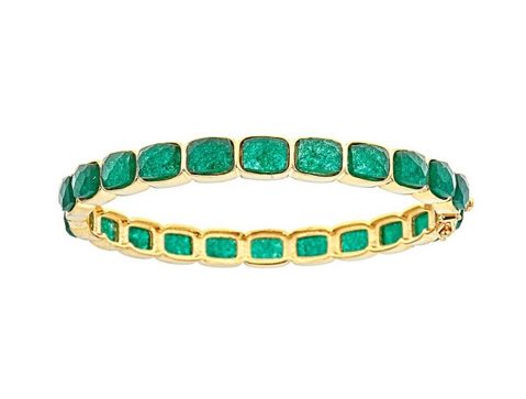 Vong tay don bang vang Emerald