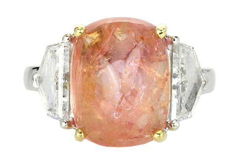 padparadscha cabochon sapphire