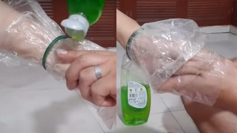 Cách tháo vòng đeo tay chật: Sử dụng túi nilon và xà phòng