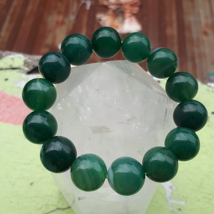 Vòng tay đá mã não xanh