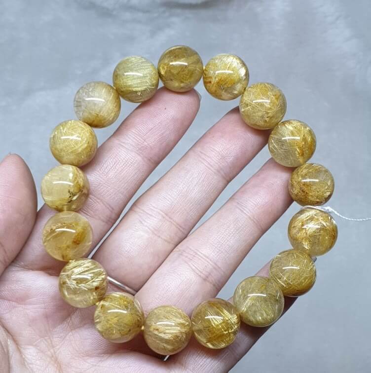 Vòng tay thạch anh tóc vàng bã mía