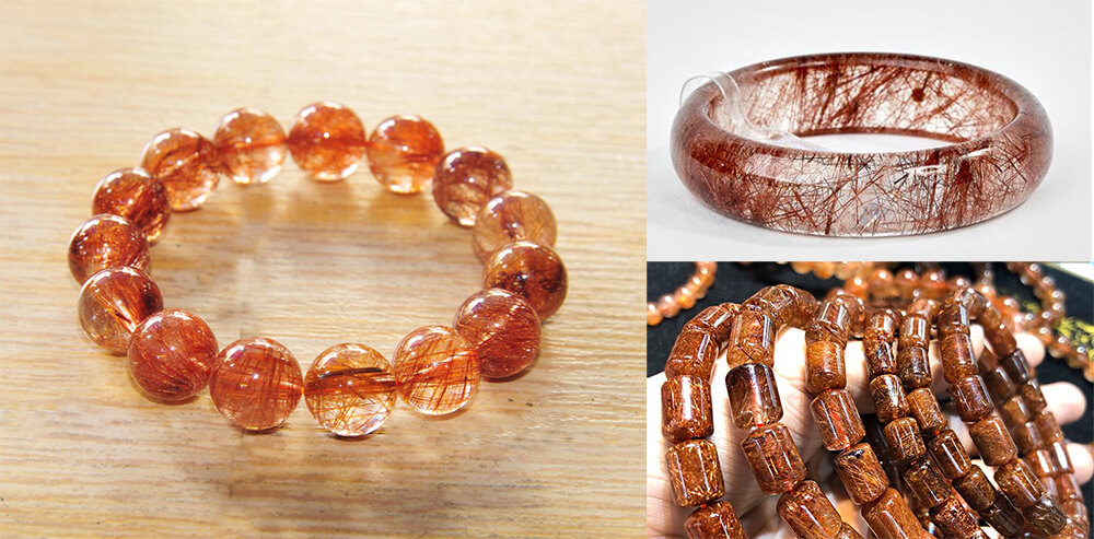 Vòng tay từ đá thạch anh tóc đỏ