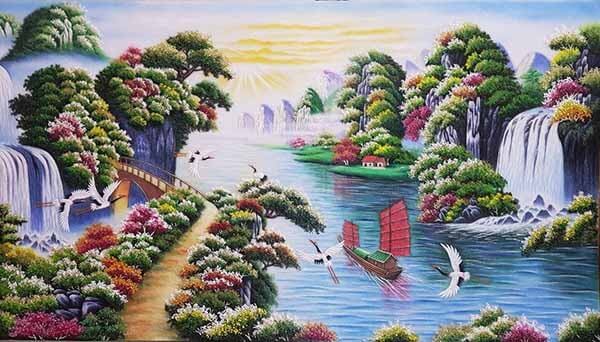 Ý nghĩa tranh đá quý phong cảnh