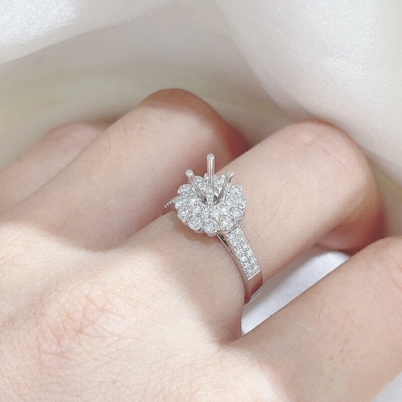 Vỏ nhẫn kim cương bạch kim 