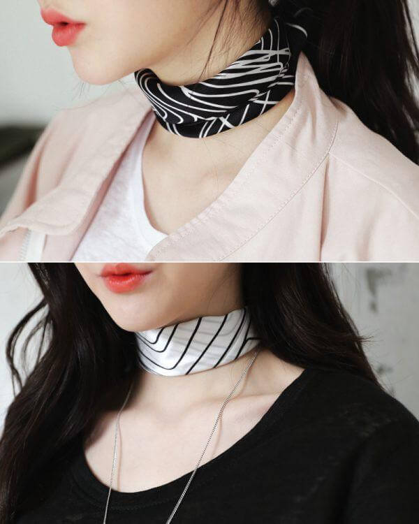Cách biến khăn quàng thành vòng cổ choker